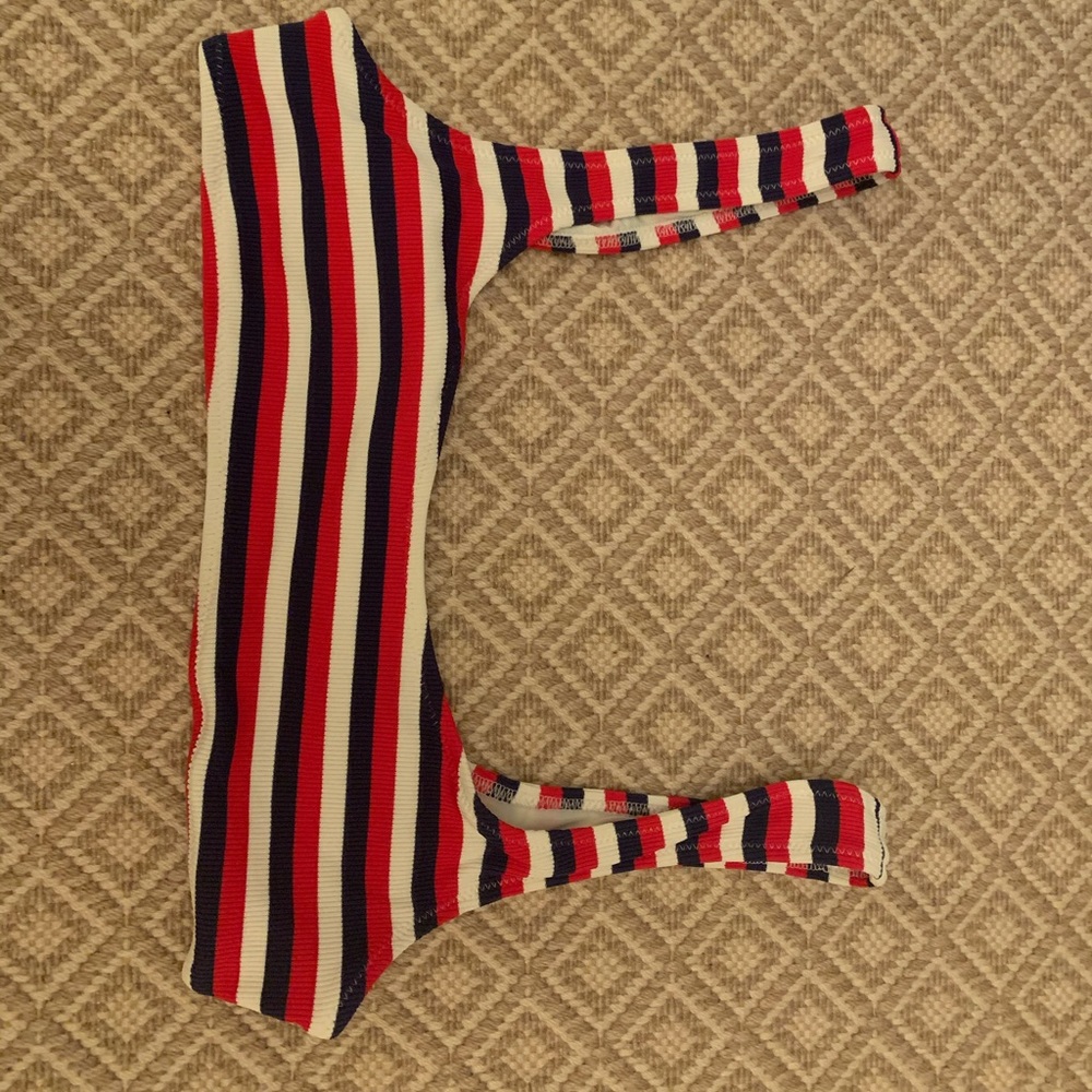 Solid And Stripes Bikini Top - image 1